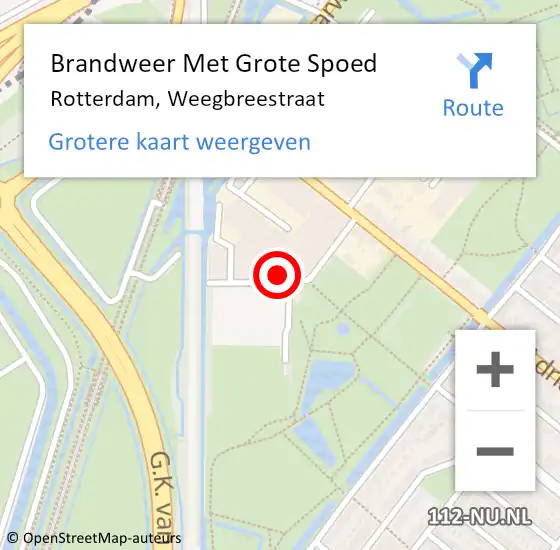 Locatie op kaart van de 112 melding: Brandweer Met Grote Spoed Naar Rotterdam, Weegbreestraat op 19 januari 2021 01:27