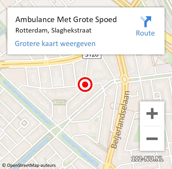 Locatie op kaart van de 112 melding: Ambulance Met Grote Spoed Naar Rotterdam, Slaghekstraat op 19 januari 2021 17:28