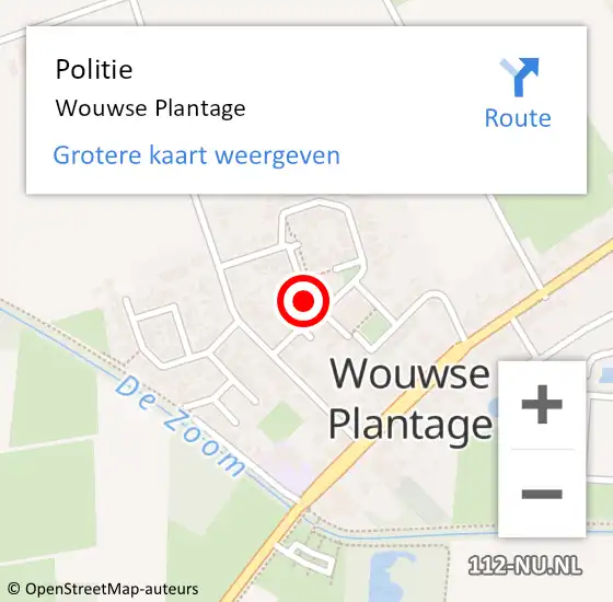 Locatie op kaart van de 112 melding: Politie Wouwse Plantage op 20 januari 2021 12:27