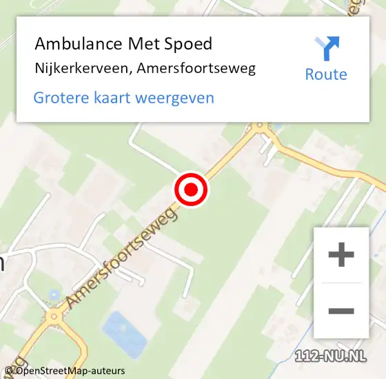 Locatie op kaart van de 112 melding: Ambulance Met Spoed Naar Nijkerkerveen, Amersfoortseweg op 20 januari 2021 14:23