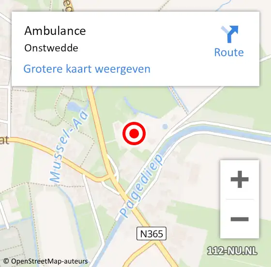 Locatie op kaart van de 112 melding: Ambulance Onstwedde op 20 januari 2021 17:34