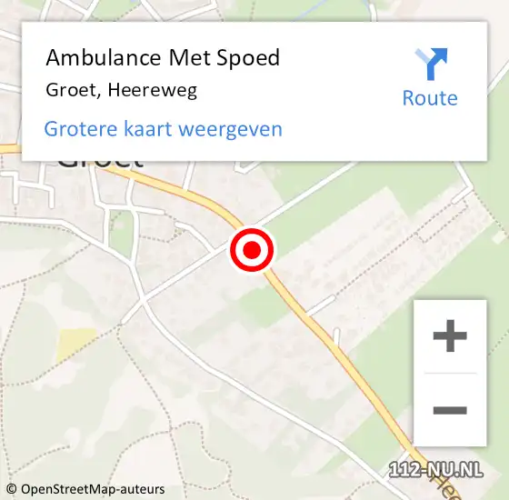 Locatie op kaart van de 112 melding: Ambulance Met Spoed Naar Groet, Heereweg op 21 januari 2021 05:51