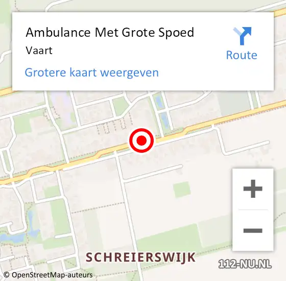 Locatie op kaart van de 112 melding: Ambulance Met Grote Spoed Naar Vaart op 22 januari 2021 00:25