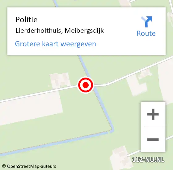 Locatie op kaart van de 112 melding: Politie Lierderholthuis, Meibergsdijk op 22 januari 2021 07:48