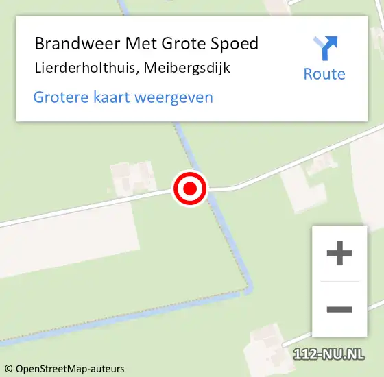 Locatie op kaart van de 112 melding: Brandweer Met Grote Spoed Naar Lierderholthuis, Meibergsdijk op 22 januari 2021 07:49