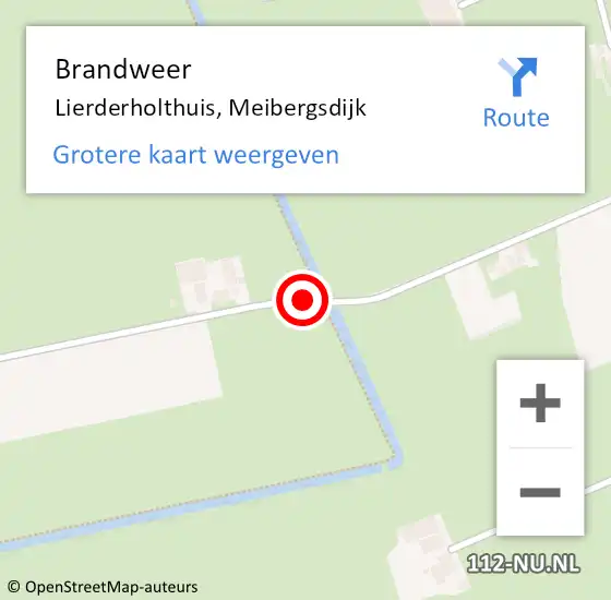 Locatie op kaart van de 112 melding: Brandweer Lierderholthuis, Meibergsdijk op 22 januari 2021 07:50