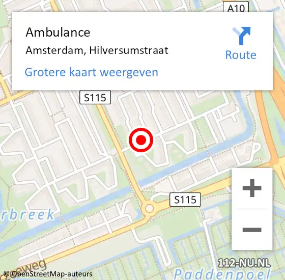 Locatie op kaart van de 112 melding: Ambulance Amsterdam, Hilversumstraat op 22 januari 2021 09:55