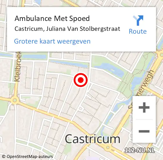 Locatie op kaart van de 112 melding: Ambulance Met Spoed Naar Castricum, Juliana Van Stolbergstraat op 23 januari 2021 02:00