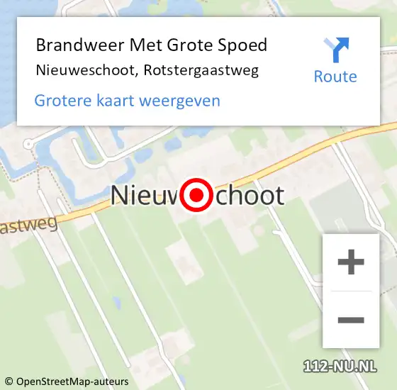 Locatie op kaart van de 112 melding: Brandweer Met Grote Spoed Naar Nieuweschoot, Rotstergaastweg op 23 januari 2021 16:48