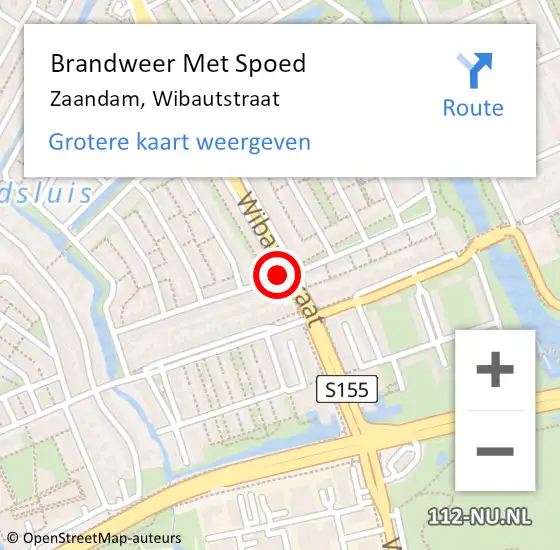 Locatie op kaart van de 112 melding: Brandweer Met Spoed Naar Zaandam, Wibautstraat op 25 januari 2021 01:23