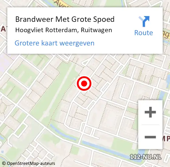 Locatie op kaart van de 112 melding: Brandweer Met Grote Spoed Naar Hoogvliet Rotterdam, Ruitwagen op 25 januari 2021 02:57