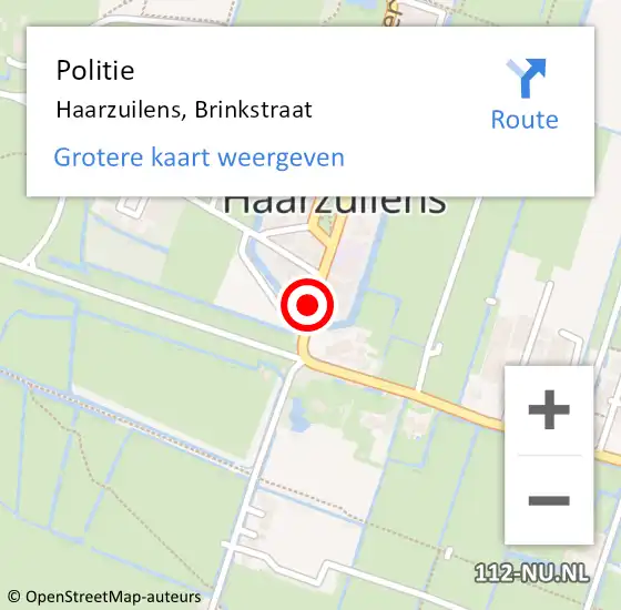 Locatie op kaart van de 112 melding: Politie Haarzuilens, Brinkstraat op 30 januari 2021 15:35