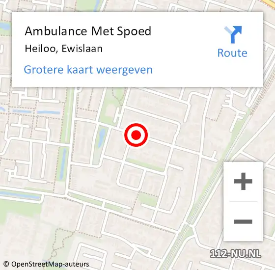 Locatie op kaart van de 112 melding: Ambulance Met Spoed Naar Heiloo, Ewislaan op 31 januari 2021 04:01
