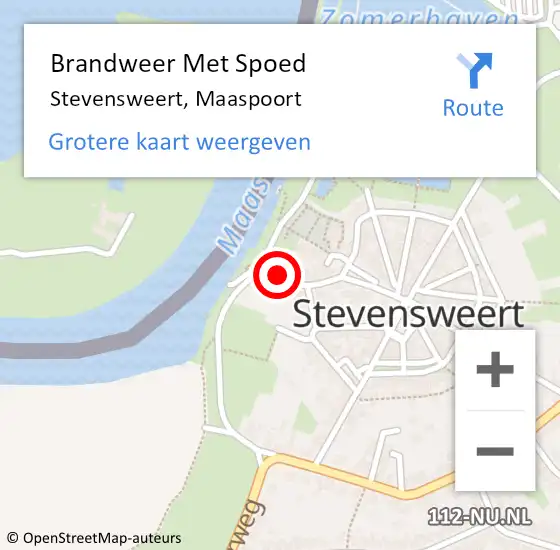 Locatie op kaart van de 112 melding: Brandweer Met Spoed Naar Stevensweert, Maaspoort op 31 januari 2021 15:34