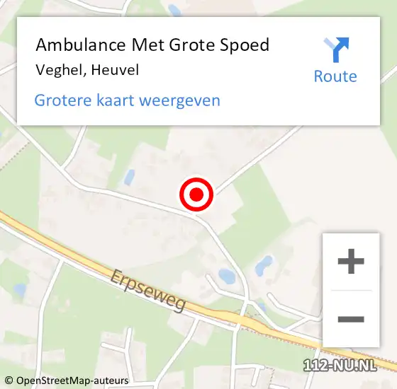 Locatie op kaart van de 112 melding: Ambulance Met Grote Spoed Naar Veghel, Heuvel op 1 februari 2021 15:50