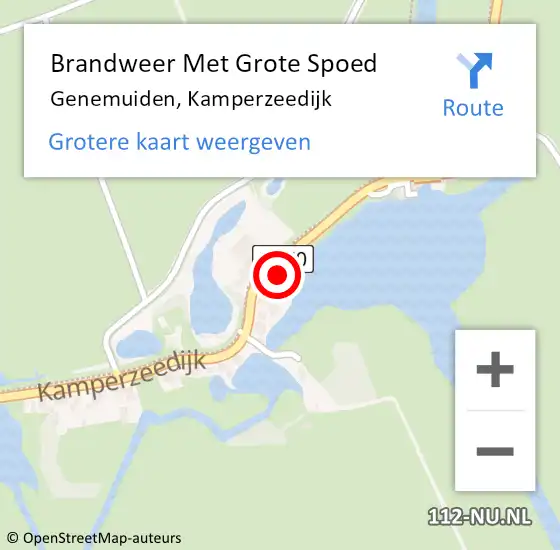 Locatie op kaart van de 112 melding: Brandweer Met Grote Spoed Naar Genemuiden, Kamperzeedijk op 1 februari 2021 20:23