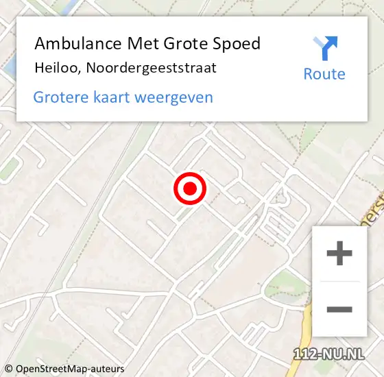 Locatie op kaart van de 112 melding: Ambulance Met Grote Spoed Naar Heiloo, Noordergeeststraat op 2 februari 2021 12:10