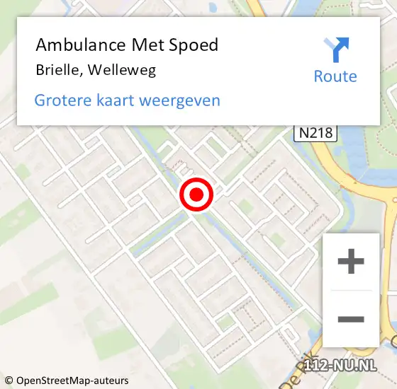 Locatie op kaart van de 112 melding: Ambulance Met Spoed Naar Brielle, Welleweg op 3 februari 2021 09:32