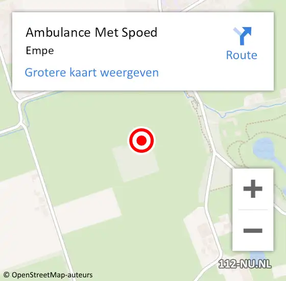 Locatie op kaart van de 112 melding: Ambulance Met Spoed Naar Empe op 3 februari 2021 12:45