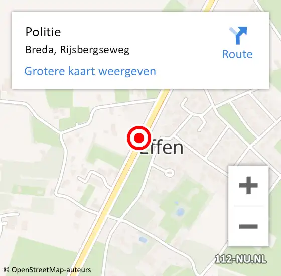 Locatie op kaart van de 112 melding: Politie Breda, Rijsbergseweg op 3 februari 2021 15:12
