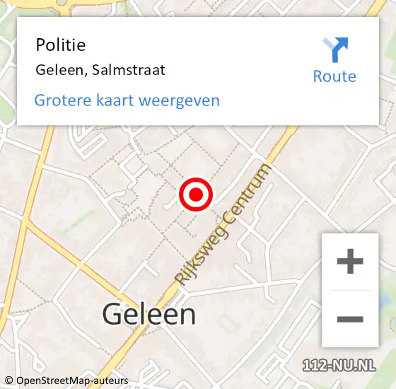 Locatie op kaart van de 112 melding: Politie Geleen, Salmstraat op 3 februari 2021 15:23