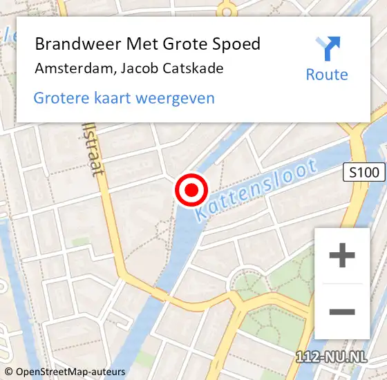 Locatie op kaart van de 112 melding: Brandweer Met Grote Spoed Naar Amsterdam, Jacob Catskade op 3 februari 2021 17:51