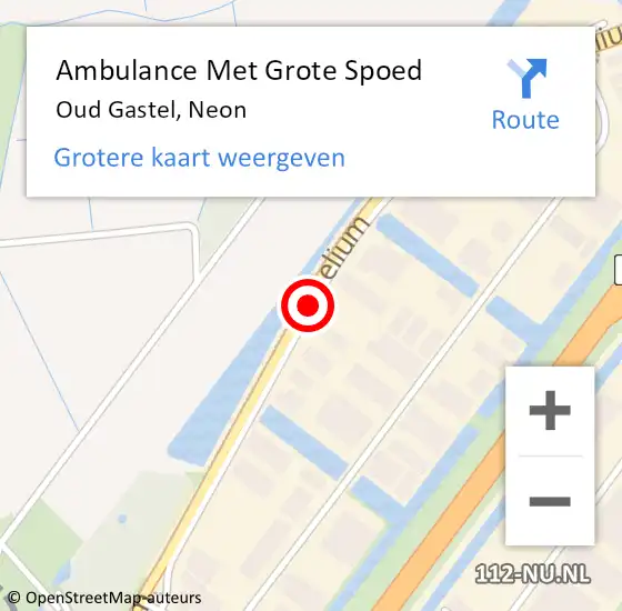 Locatie op kaart van de 112 melding: Ambulance Met Grote Spoed Naar Oud Gastel, Neon op 4 februari 2021 14:13