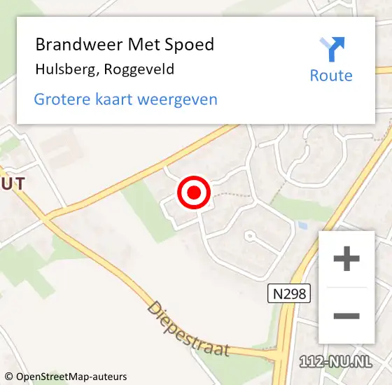 Locatie op kaart van de 112 melding: Brandweer Met Spoed Naar Hulsberg, Roggeveld op 5 februari 2021 19:17