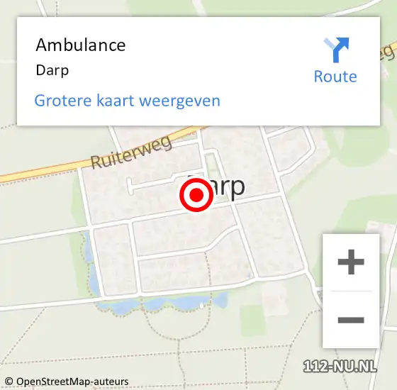 Locatie op kaart van de 112 melding: Ambulance Darp op 1 juni 2014 12:03