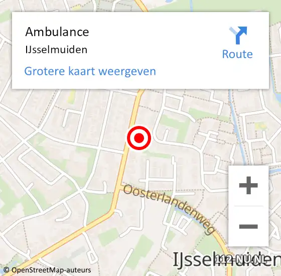 Locatie op kaart van de 112 melding: Ambulance IJsselmuiden op 7 februari 2021 11:35