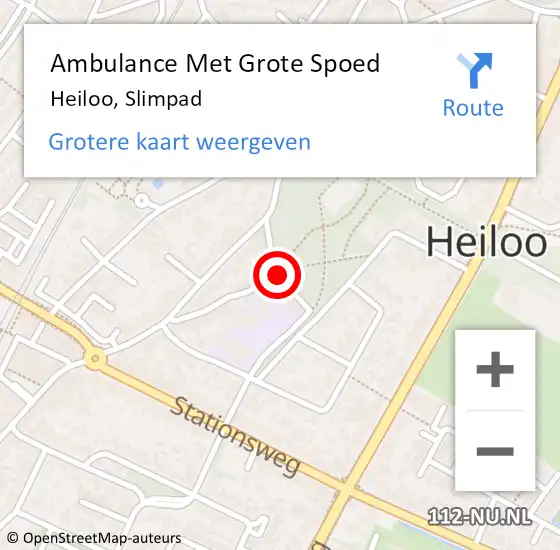 Locatie op kaart van de 112 melding: Ambulance Met Grote Spoed Naar Heiloo, Slimpad op 7 februari 2021 21:05