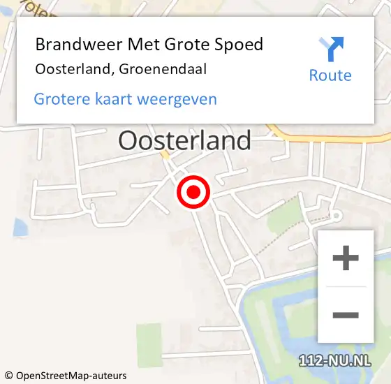 Locatie op kaart van de 112 melding: Brandweer Met Grote Spoed Naar Oosterland, Groenendaal op 8 februari 2021 10:10