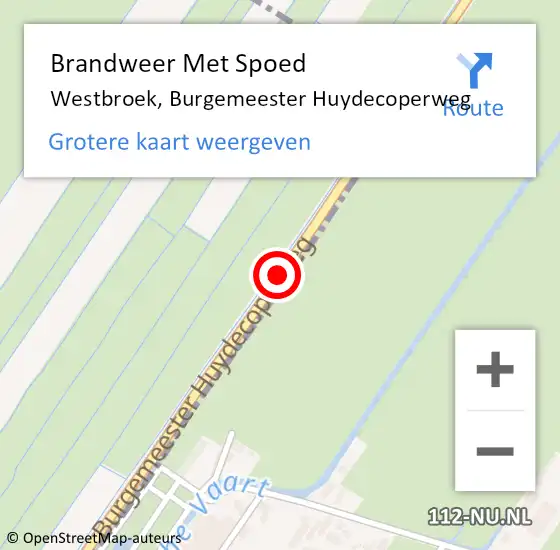 Locatie op kaart van de 112 melding: Brandweer Met Spoed Naar Westbroek, Burgemeester Huydecoperweg op 11 februari 2021 08:06
