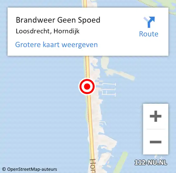Locatie op kaart van de 112 melding: Brandweer Geen Spoed Naar Loosdrecht, Horndijk op 11 februari 2021 16:44