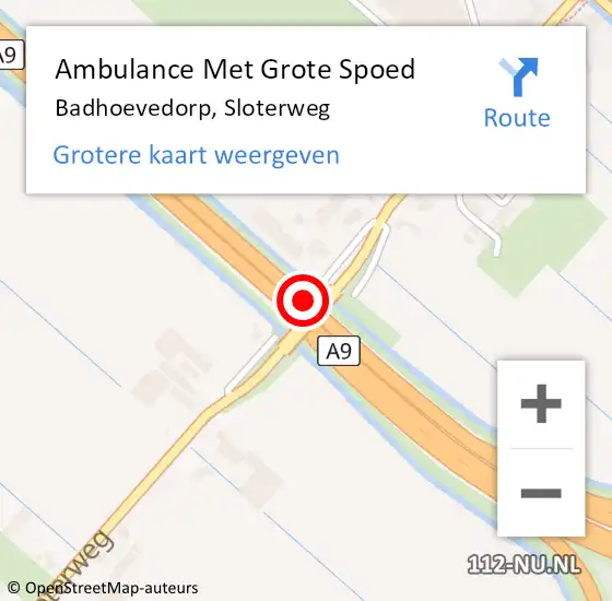 Locatie op kaart van de 112 melding: Ambulance Met Grote Spoed Naar Badhoevedorp, Sloterweg op 14 februari 2021 14:13