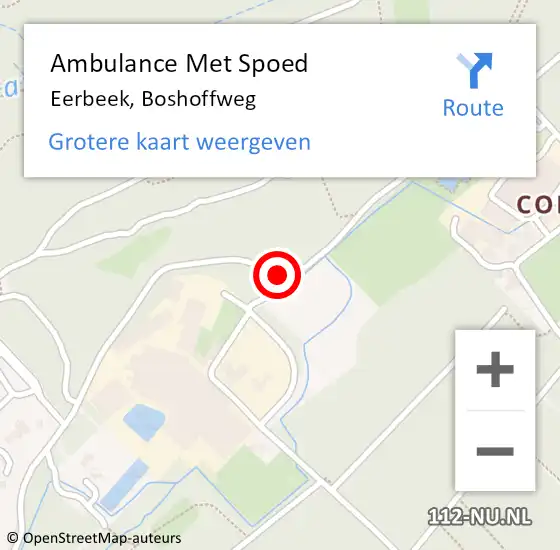 Locatie op kaart van de 112 melding: Ambulance Met Spoed Naar Eerbeek, Boshoffweg op 15 februari 2021 07:45