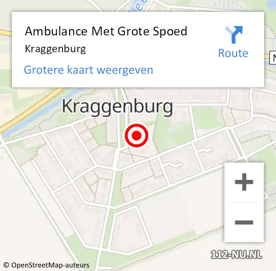 Locatie op kaart van de 112 melding: Ambulance Met Grote Spoed Naar Kraggenburg op 15 februari 2021 10:33