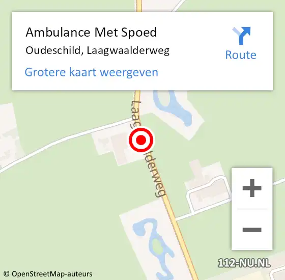 Locatie op kaart van de 112 melding: Ambulance Met Spoed Naar Oudeschild, Laagwaalderweg op 18 februari 2021 12:57