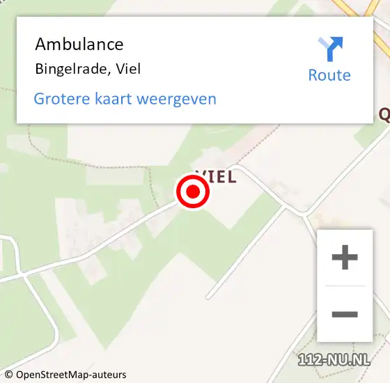 Locatie op kaart van de 112 melding: Ambulance Bingelrade, Viel op 2 juni 2014 15:41
