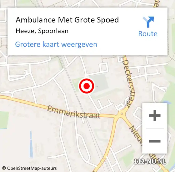 Locatie op kaart van de 112 melding: Ambulance Met Grote Spoed Naar Heeze, Spoorlaan op 19 februari 2021 08:26