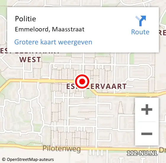 Locatie op kaart van de 112 melding: Politie Emmeloord, Maasstraat op 19 februari 2021 09:06