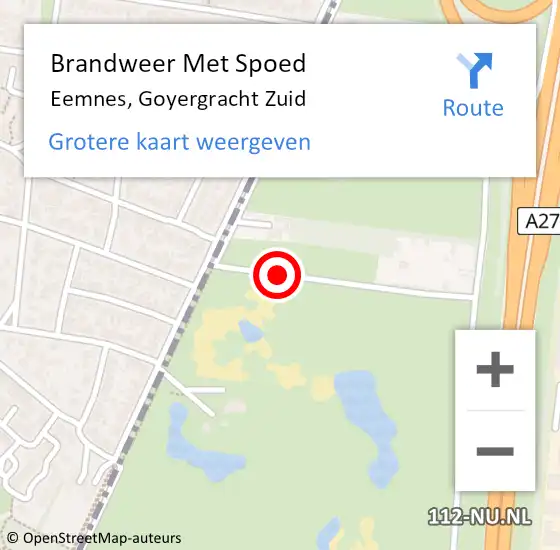 Locatie op kaart van de 112 melding: Brandweer Met Spoed Naar Eemnes, Goyergracht Zuid op 19 februari 2021 12:57