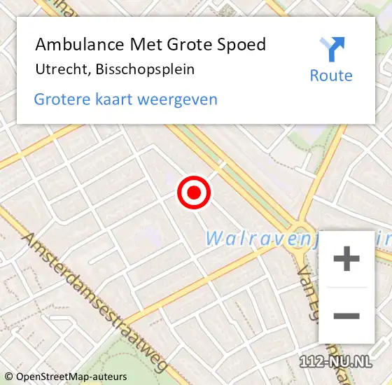 Locatie op kaart van de 112 melding: Ambulance Met Grote Spoed Naar Utrecht, Bisschopsplein op 2 juni 2014 17:01