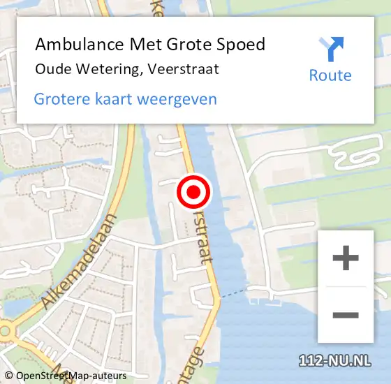 Locatie op kaart van de 112 melding: Ambulance Met Grote Spoed Naar Oude Wetering, Veerstraat op 19 februari 2021 15:51