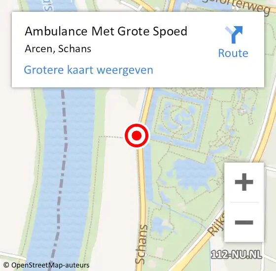 Locatie op kaart van de 112 melding: Ambulance Met Grote Spoed Naar Schans op 19 februari 2021 20:00