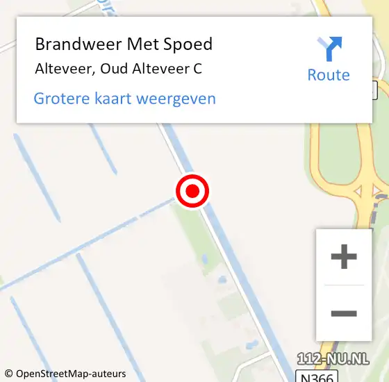 Locatie op kaart van de 112 melding: Brandweer Met Spoed Naar Alteveer, Oud Alteveer C op 20 februari 2021 13:11
