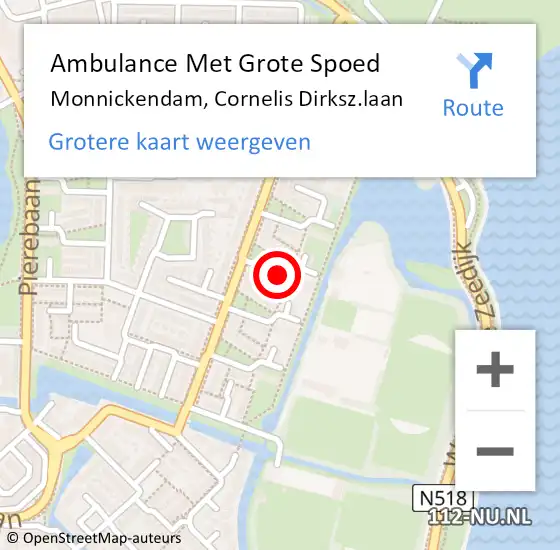 Locatie op kaart van de 112 melding: Ambulance Met Grote Spoed Naar Monnickendam, Cornelis Dirksz.laan op 21 februari 2021 08:28