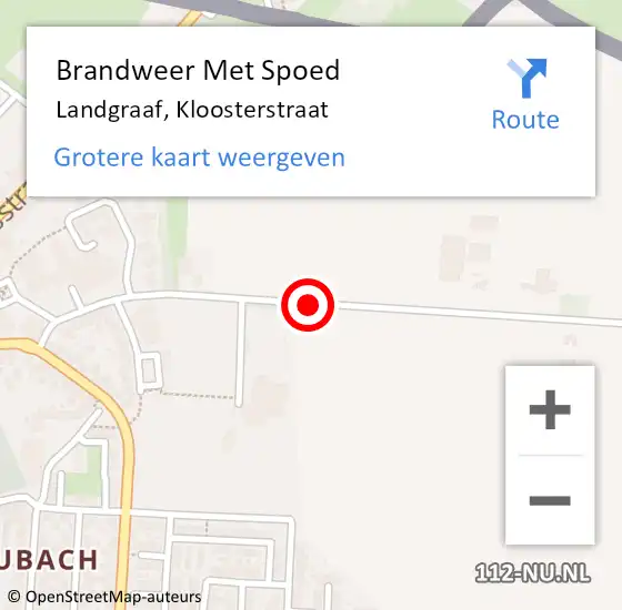Locatie op kaart van de 112 melding: Brandweer Met Spoed Naar Landgraaf, Kloosterstraat op 21 februari 2021 15:29