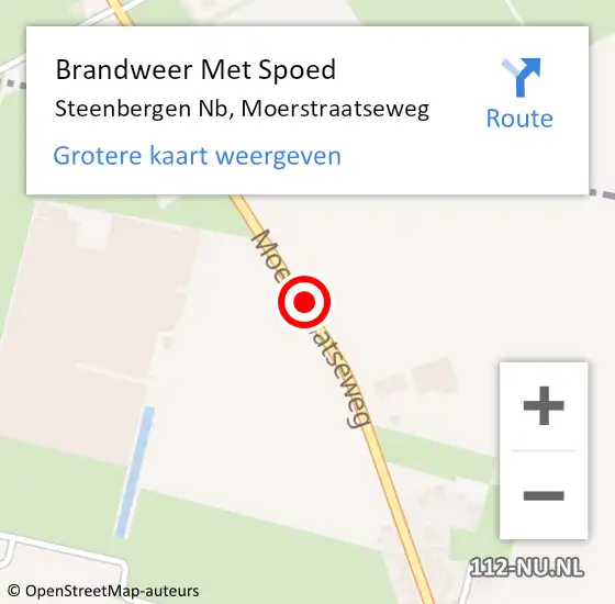 Locatie op kaart van de 112 melding: Brandweer Met Spoed Naar Steenbergen Nb, Moerstraatseweg op 21 februari 2021 17:31