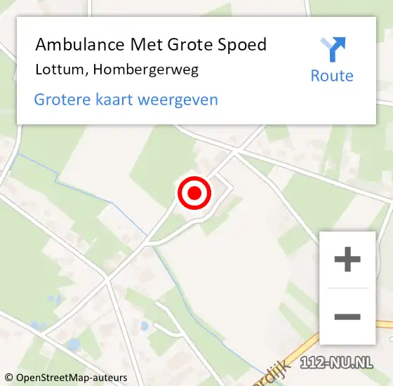Locatie op kaart van de 112 melding: Ambulance Met Grote Spoed Naar Lottum, Hombergerweg op 22 februari 2021 00:39